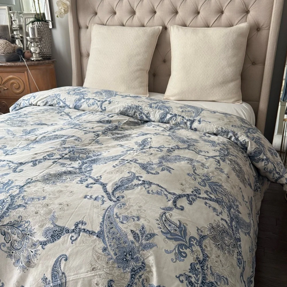 Ethan Allen Paisley Duvet Cover 90x108 KING